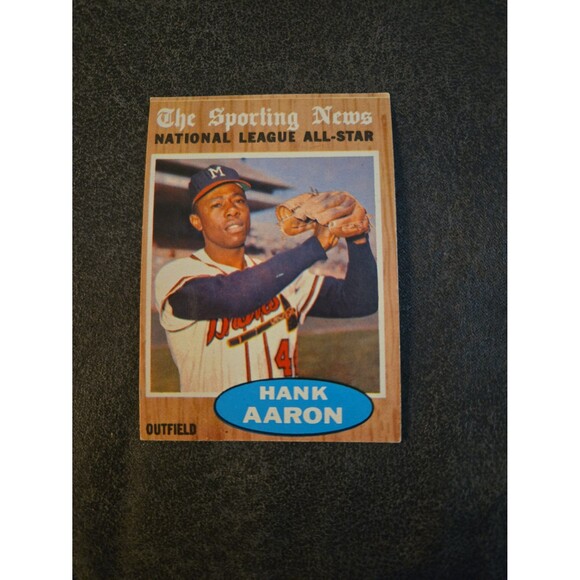 1962 TOPPS #394 HANK AARON MIL. BRAVES SPORTING NEWS NATIONAL LEAGUE ALL…